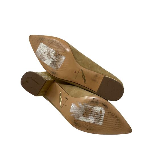B Brian Atwood Pumps Womens 10 Karina Heels Tan Suede Embellished Pointed Toe - Picture 11 of 12